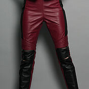 Одежда handmade. Livemaster - original item Natural leather trousers with zippers. Handmade.