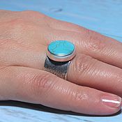 Украшения handmade. Livemaster - original item Bekia ring with turquoise made of 925 sterling silver RO0048. Handmade.