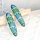 Этно-серьги. Перья сине-зеленые. Серьги классические. Studio Shabby авторские украшения. Ярмарка Мастеров.  Фото №4