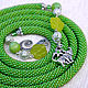 Order Lariat 'Green Taurus' harness beaded bead decoration. Zolotaya-Ribka (Zolotaya-Ribka). Livemaster. . Lariats Фото №3