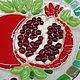 Декоративная тарелка "Гранат" из стекла (фьюзинг). Элементы интерьера. Студия фьюзинга 'ENVIE'. Ярмарка Мастеров.  Фото №4