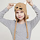 БЕЖЕВАЯ ШАПКА КОШКА. Шапки. Woolcraft. Ярмарка Мастеров.  Фото №4