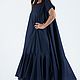 Заказать Синее, летнее, свободное платье трапециевидной формы - DR0760CT. EUG FASHION. Ярмарка Мастеров. . Платья Фото №3