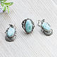 Larimar (Earrings and ring) (1232), Jewelry Sets, Tambov,  Фото №1