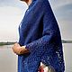 Order Knitted winter shawl made of wool and alpaca, blue. KnitLaceDreams. Livemaster. . Shawls Фото №3