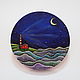 Order The circle painting on wood 20sm "Night lighthouse". EVAG. Livemaster. . Panels Фото №3