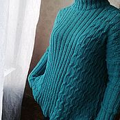 Одежда handmade. Livemaster - original item Women`s oversize sea wave sweater. Handmade.