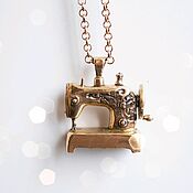 Украшения handmade. Livemaster - original item Bronze pendant SEWING MACHINE. Handmade.