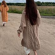 Одежда handmade. Livemaster - original item cardigans: Women`s large-knit beige cardigan to order. Handmade.