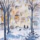 Картина акварелью:"Прогулка под снегом", Картины, Санкт-Петербург,  Фото №1