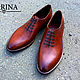 Заказать Коричневые цельнокроеные туфли. KARINA. Handmade shoes. Ярмарка Мастеров. . Туфли Фото №3
