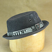 Аксессуары handmade. Livemaster - original item Summer grey cotton pork pie hat PPH-44. Handmade.