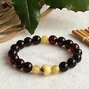Украшения handmade. Livemaster - original item Bracelet from Baltic amber, 10 mm, color is cherry. Handmade.