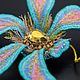 Order Brooch rainbow orchid with a golden center. Jewels from Dreams (stuukstly). Livemaster. . Brooches Фото №3