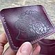 Картхолдер Ежик из натуральной кожи бордовый женский. Картхолдер. Iron Arm Leatherworks (Екатерина). Интернет-магазин Ярмарка Мастеров.  Фото №2