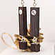 Wooden earrings made of Blackwood with cubic Zirconia. Earrings. Spirit of tree. Online shopping on My Livemaster.  Фото №2