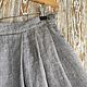 Women's long linen skirt with lace gray. Skirts. ZanKa. My Livemaster. Фото №5