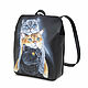 Женская сумка-рюкзак "Три кота". Классическая сумка. Дизайнерская студия Pelle Volare. Интернет-магазин Ярмарка Мастеров.  Фото №2
