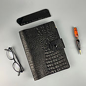 Канцелярские товары handmade. Livemaster - original item Notebook on the rings of genuine leather. Handmade.