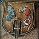 Набедренная сумка "Лиса и ворон". Поясная сумка. Mammothleathercraft. Интернет-магазин Ярмарка Мастеров.  Фото №2