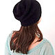 Dark blue alpaca merino hat. Beanie hat. Caps. GemKnitDesign. Online shopping on My Livemaster.  Фото №2