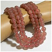 Материалы для творчества handmade. Livemaster - original item Strawberry quartz beads 10 mm piece. Handmade.