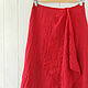 Boho style skirt made of red linen. Skirts. etnoart (etnoart). My Livemaster. Фото №4
