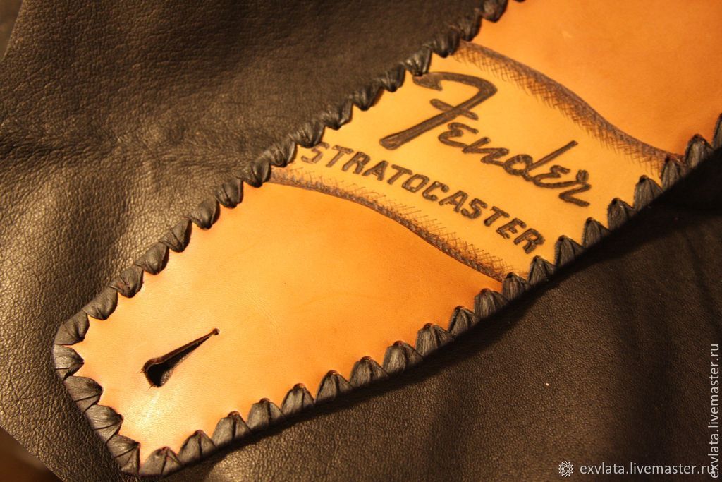 Ремень кожаный для электрогитары FENDER STRATOCASTER на заказ в ...