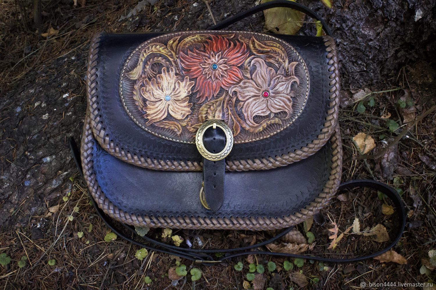 Shoulder bag with embossed ' Flowers', Crossbody bag, Moscow,  Фото №1