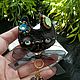 Brooch made of beads and crystals cat 'Salvador Coty'. Brooches. yuliyamashukova. My Livemaster. Фото №4