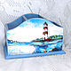 Pencil box Whales and lighthouses. Pencil holders. Oksana Ketris. Online shopping on My Livemaster.  Фото №2