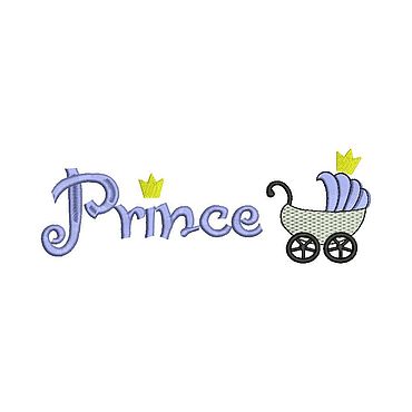 Материалы для творчества ручной работы. Ярмарка Мастеров - ручная работа Принц в коляске 192 мм - дизайн для машинной вышивки. Handmade.