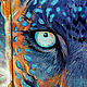Взгляд леопарда. Джинсовая куртка с рисунком. Куртки. Евгения Савинова. Интернет-магазин Ярмарка Мастеров.  Фото №2
