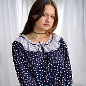 Одежда handmade. Livemaster - original item Peasant dress with cotton lace summer. Handmade.