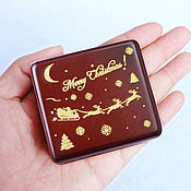 Подарки к праздникам handmade. Livemaster - original item Merry Christmas music box with clockwork mechanism. Handmade.