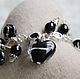 "Black heart" Серебряный браслет, черный граненый агат. Браслет из бусин. Soaphand-made. Интернет-магазин Ярмарка Мастеров.  Фото №2