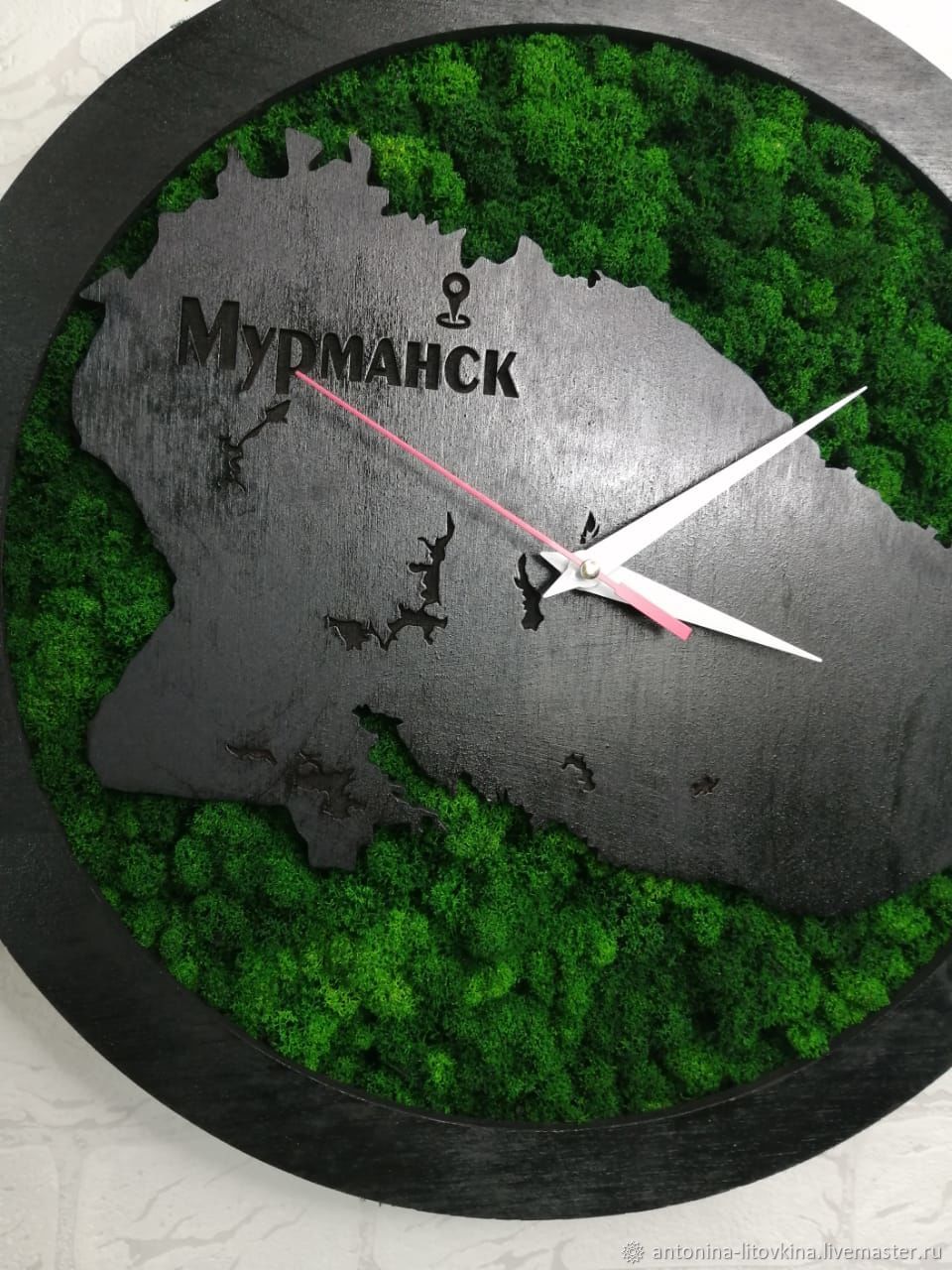 Часы из мха "Мурманск" Мурманская область d 40 см в интернет-магазине ...