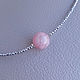 Тонкое колье с бусиной розового кварца. Колье. Storm Jewellery. Ярмарка Мастеров.  Фото №4
