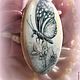 Brooch pendant with painted mother-of-pearl ' Butterfly '. Brooches. Picture&miniature lacquer painting. My Livemaster. Фото №4