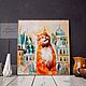 Print on canvas Red cat ' Lunch time', Pictures, Moscow,  Фото №1