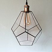 Для дома и интерьера handmade. Livemaster - original item Geometric stained glass ceiling lamp. retro. Loft. Loft. Handmade.