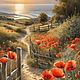 Oil painting on canvas The road to the sea through a poppy field, Pictures, Novosibirsk,  Фото №1
