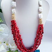 Necklace -sautoire made of carnelian and hessonite