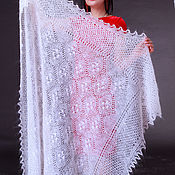 Аксессуары handmade. Livemaster - original item White downy shawl 