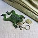 Coin holders: Dark green frog beaded keychain-coin box. Coin boxes. SilkArt Tatyana. Online shopping on My Livemaster.  Фото №2