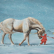 Картины и панно handmade. Livemaster - original item Pictures: Winter landscape oil painting 