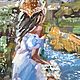Картина летний пейзаж маслом девушка у реки. Картины. Анна Кривцова. Ярмарка Мастеров.  Фото №6