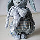 Зайка тедди серый Малыш. Тедди Зверята. Handsewing.toys (Ирина). Ярмарка Мастеров.  Фото №5