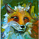 Fox oil painting. Animals, Pictures, Belgorod,  Фото №1