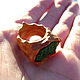  Кольцо деревянное с зеленым камнем. Размер 16-16,5. Кольца. WooIIy Wood  украшения из дерева. Интернет-магазин Ярмарка Мастеров.  Фото №2